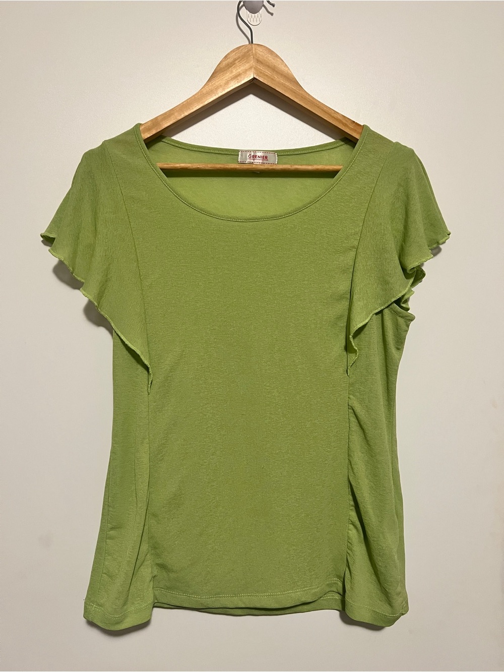 Grenier Mint Green Flutter Sleeve Top Y2K Size M